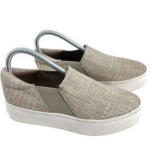Vince Warren Platform Linen Slip On Sneaker  Women US 7 EUR 37